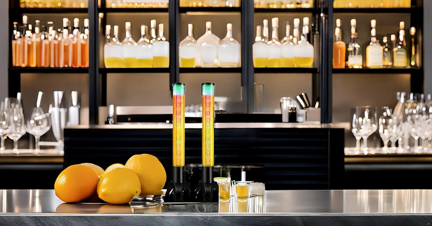 Drink Tower: 1.5L Mimosa Tower Dispenser with Ice Tube and LED Light, 50oz/1.58 Qt Tabletop Beer Dispense for Parties Bars Pubs Restaurants (3L)