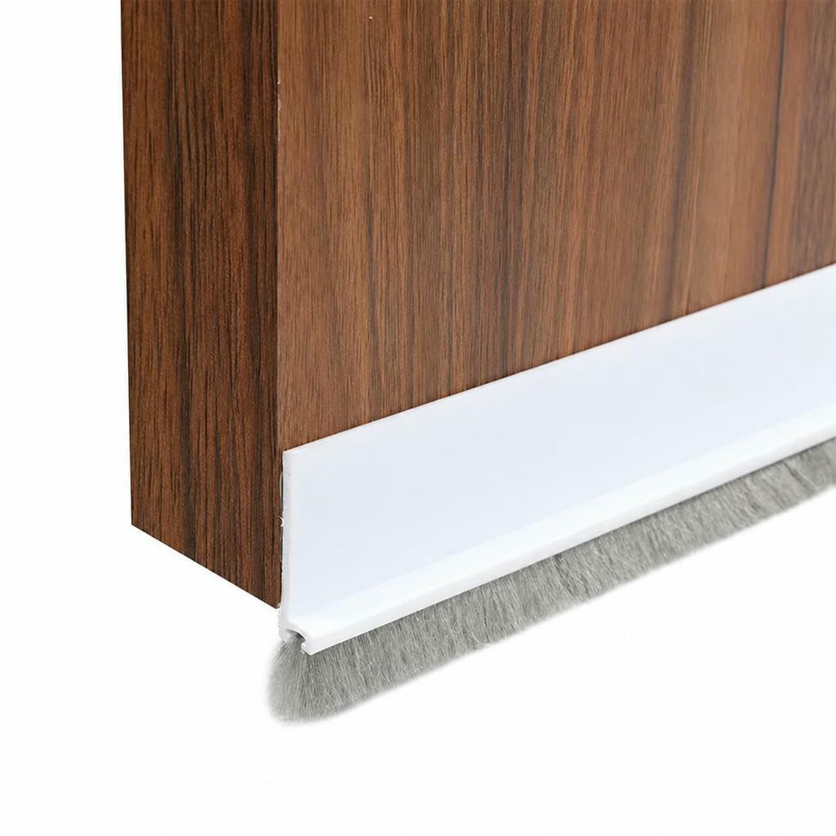 Door Seal Draft Stopper with Brush Reduce Noise, Rubber Door Sweep Breeze BlockerInsect Proof, dust Proof and Sound Proof seal-White-25mm-1M