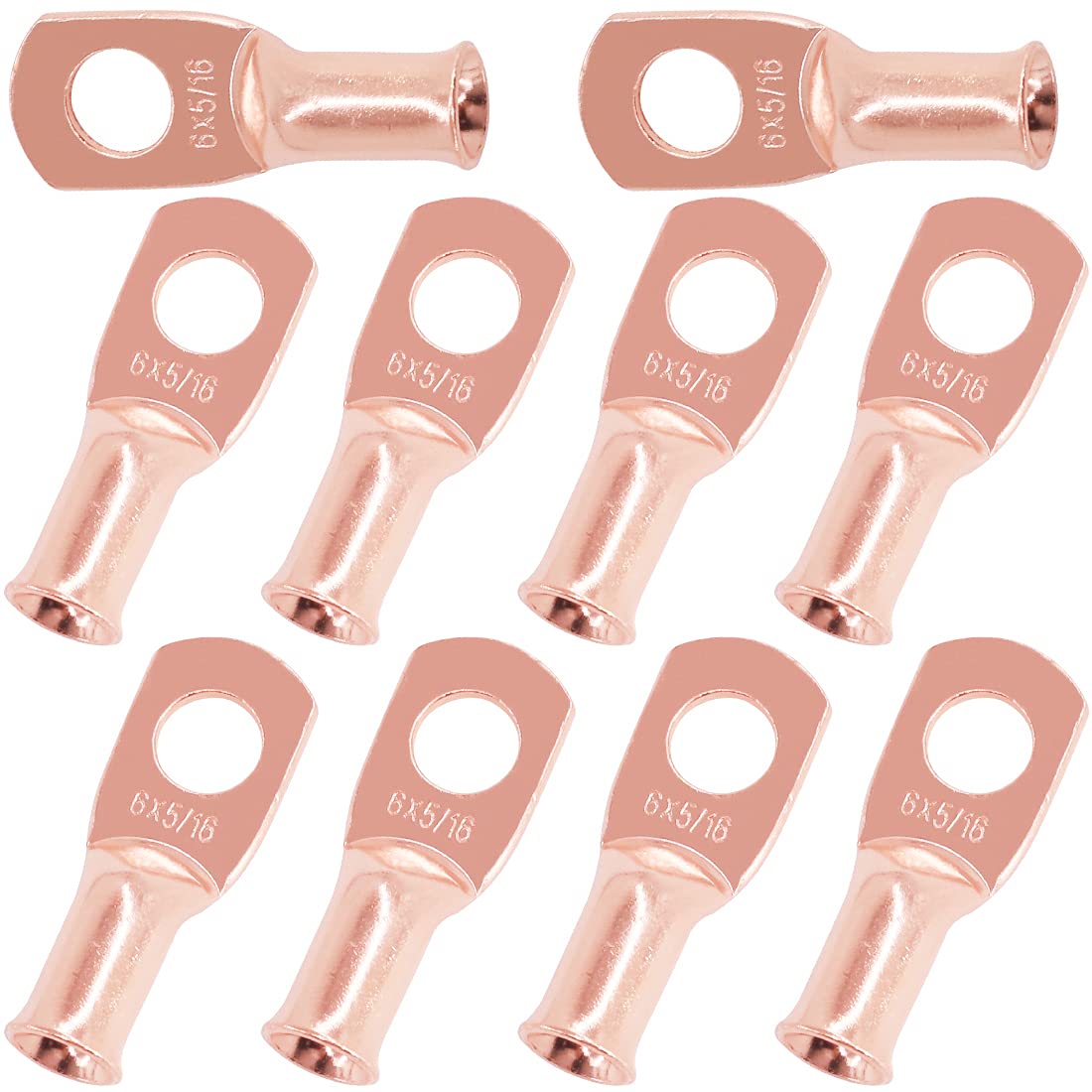 Buy Swpeet 10Pcs 6 AWG 5/16" (M8) Ring Terminals UL Listed Copper