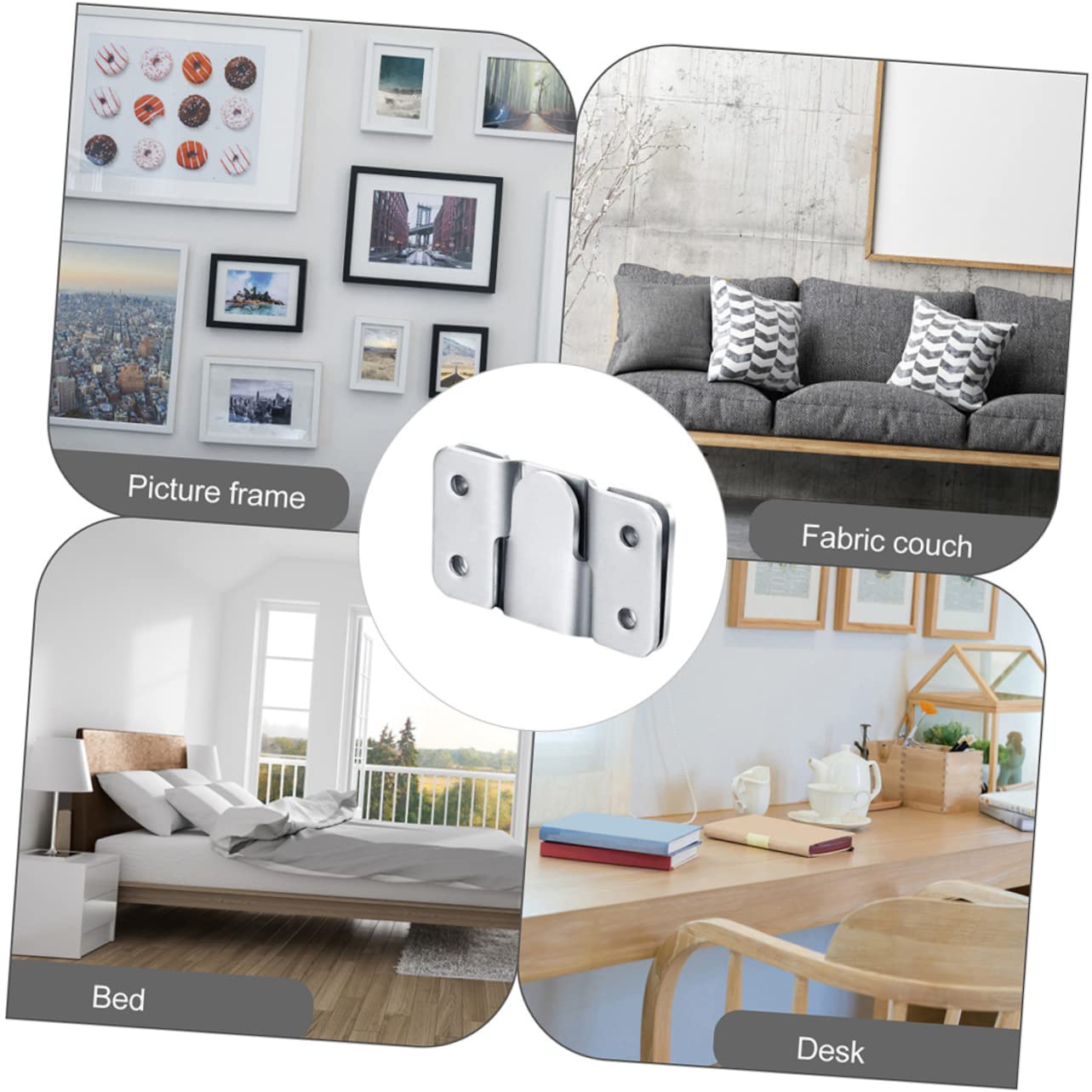 Paia Ganci Appendi Quadri per Sospendere Specchi Set 16 in Acciaio Inossidabile Argento , Resistente e Facile da Installare Design Semplice e Classico