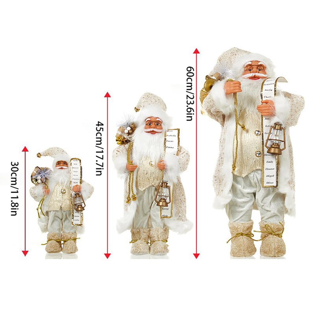 Katutude Statuina di Babbo Natale statuina di Babbo Natale in Piedi da 30 cm con Borsa Regalo Statua di Babbo Natale Decorazioni Tradizionali per la tavola di Natale Regalo di Natale per Bambini