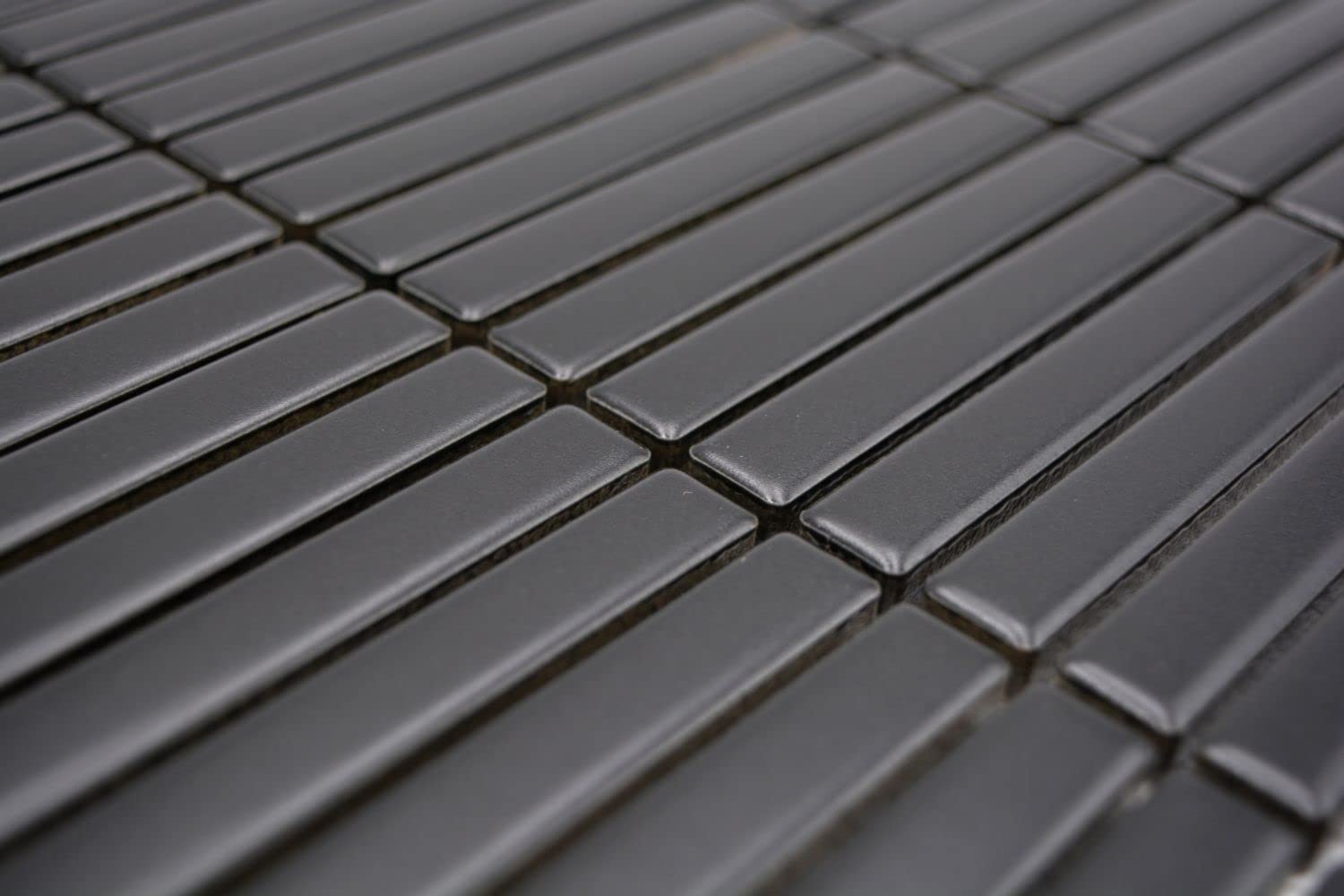 Azulejos de mosaico de cerámica, color negro mate, para pared, cocina, baño, ducha