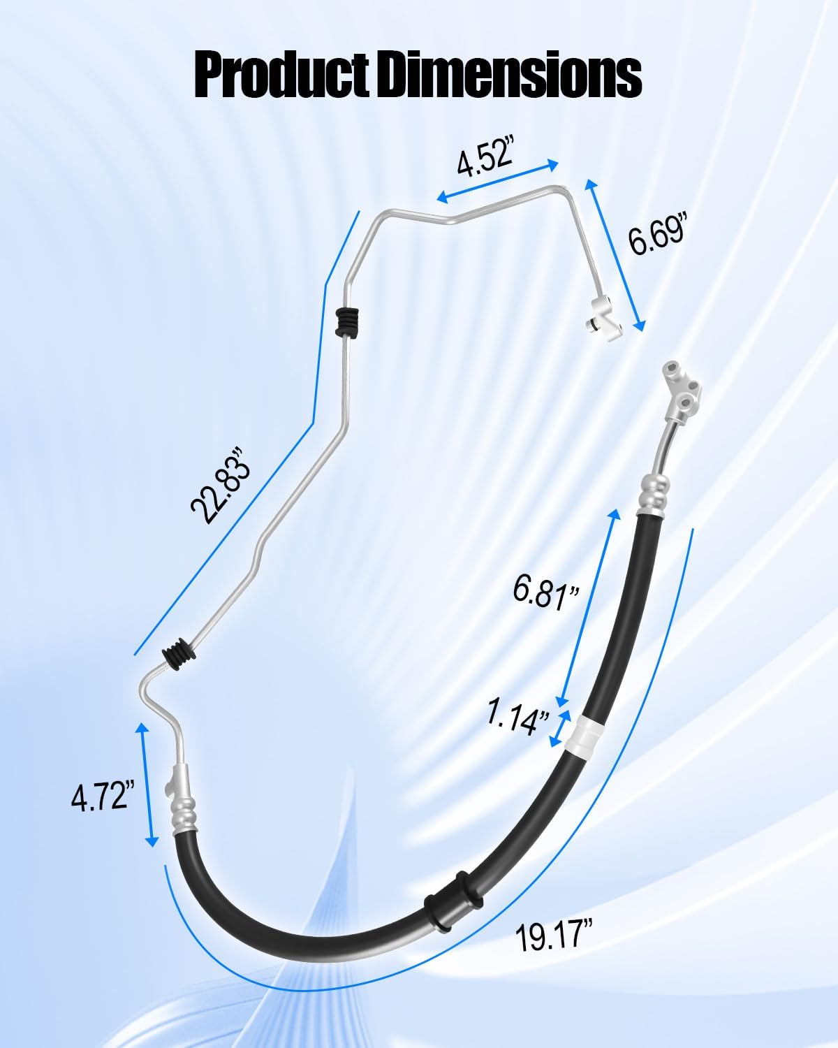 Power Steering Pressure Hose Fit for Acura TL 3.2L V6 1999 2000 2001 2002 2003 Replace 53713-S0K-A04 53713S0KA04