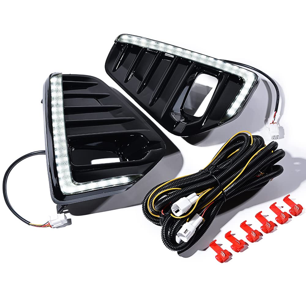 Compatible with 2021-2022 2023 Nissan Kicks Front Bumper LED Daytime Running Light DRL Turn Signal Lamp Left Right