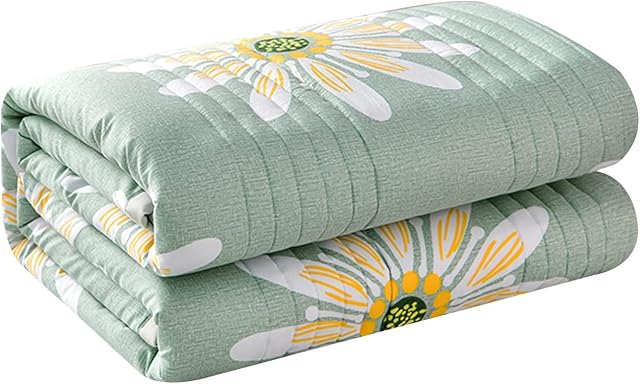 Chickwin Quilted Bedspreads, Print Coverlets Microfiber Comforter Lightweight Easy Care Sofa Blanket Throw for Single Double King Size - All Season (Sunflower,180x200cm)