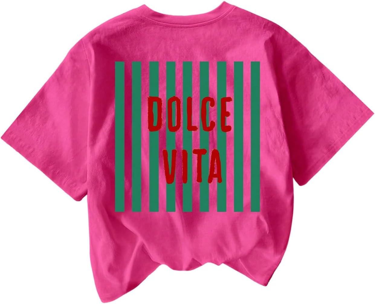 SOLY HUX Women's Cute Graphic Tees Heart Striped Print Short Sleeve T Shirts Summer Tops