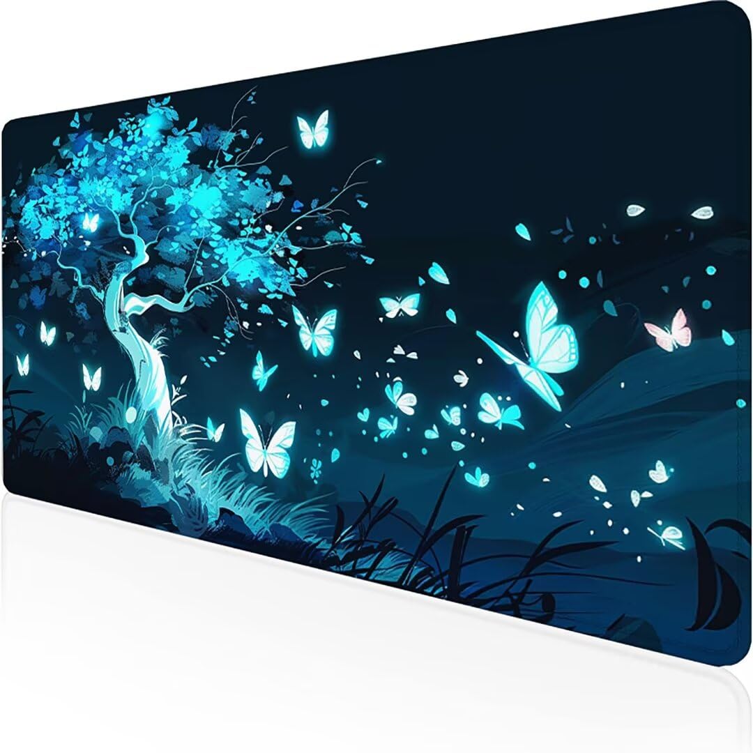 Excel Shortcut-Tasten-Mauspad - erweitertes großes 1200 x 600mm XL-Spickzettel-Gaming-Mauspad | PC-Büro-Tabellenkalkulation-Tastaturmatte | rutschfeste genähte Kante Weiß Baum des Lebens