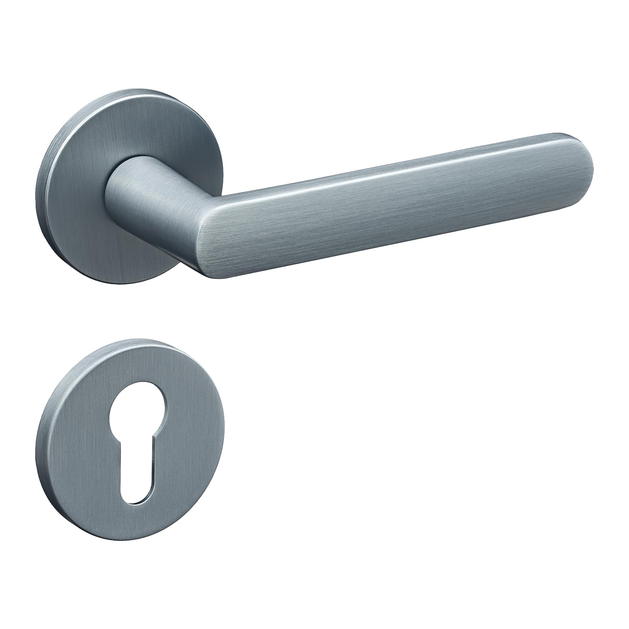 Poignée de porte Gavroche d'architecte zinc et chrome mat PZ