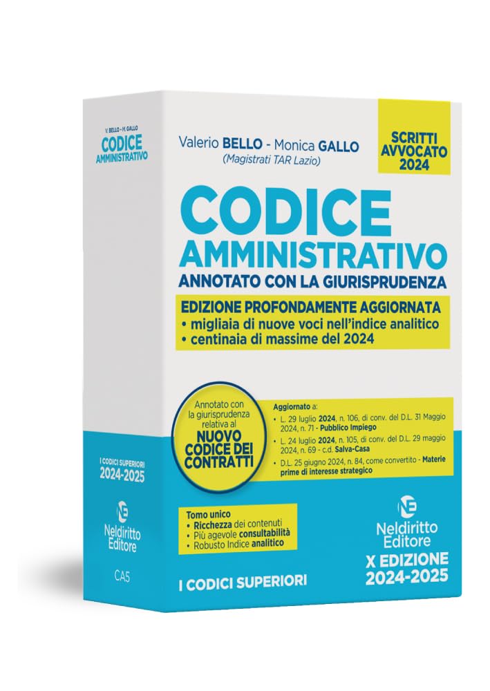 Codice amministrativo annotato con la giurisprudenza 2024 per l'esame di avvocato