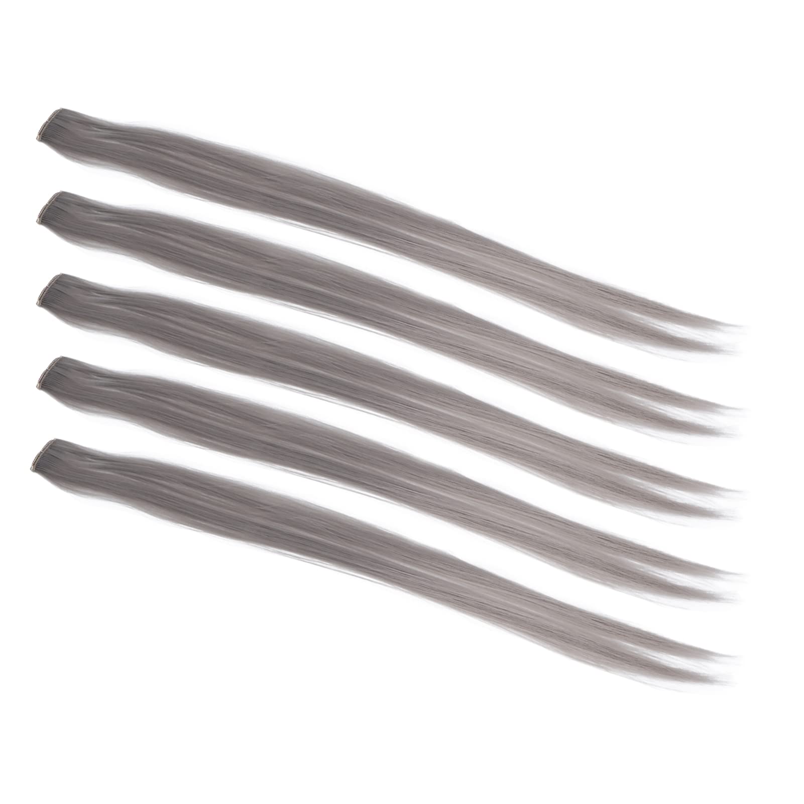 Colored Hair Extension Clip, Highlight Hairpiece Clip Tightly Easy Detangling Individual Package 21.65 Inches Length For Daily Use Grey