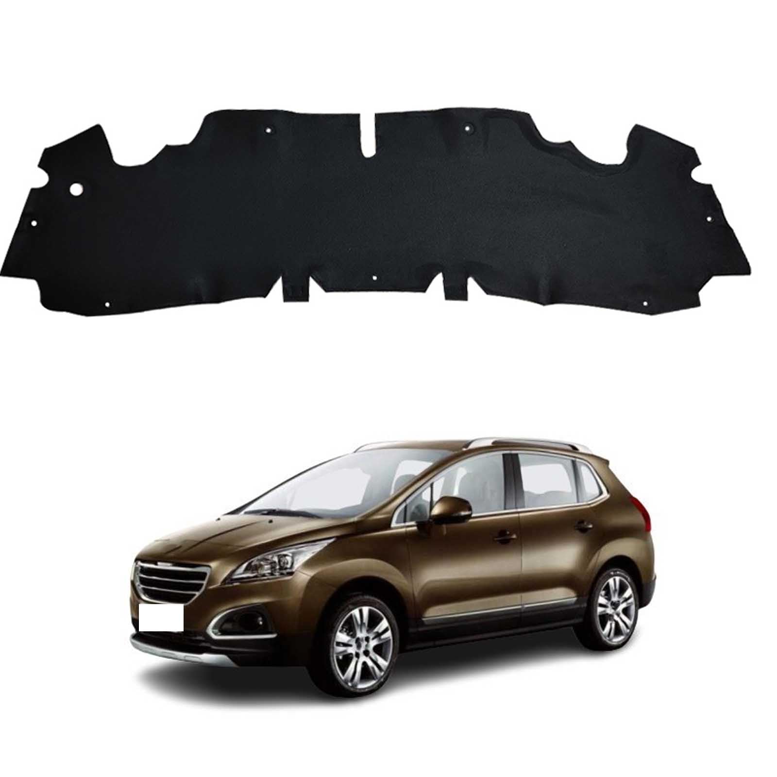 Papep Normal Heat Shield & Soundproof Cotton For Peugeot 3008 2013-2015 Oe: 9684511180, Bonnet Engine Insulation Mat, Noise Reduction Thermal Liner Cover For Car Hood