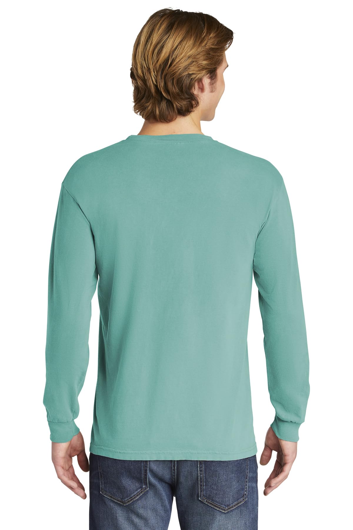 Comfort Colors Men's Adult Long Sleeve Tee, Style 6014 (Medium, Sea Green)