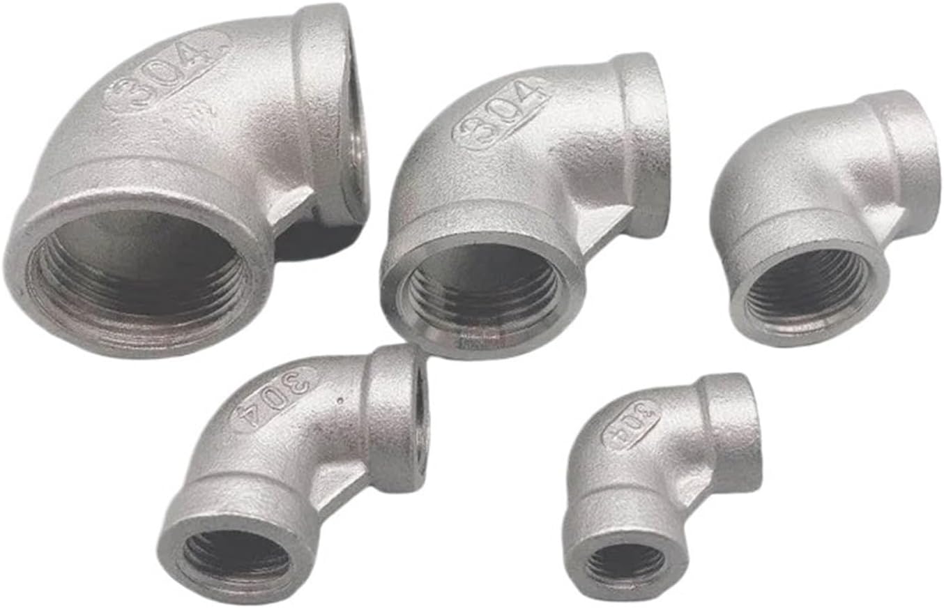 1pcs 1/8" 1/4" 3/8" 1/2" 3/4" 1" 1-1/4" 1-1/2" BSP Elbow 90 Degree Angled Stainless Steel 304 Female Threaded Pipe Fitting(1-1/2")