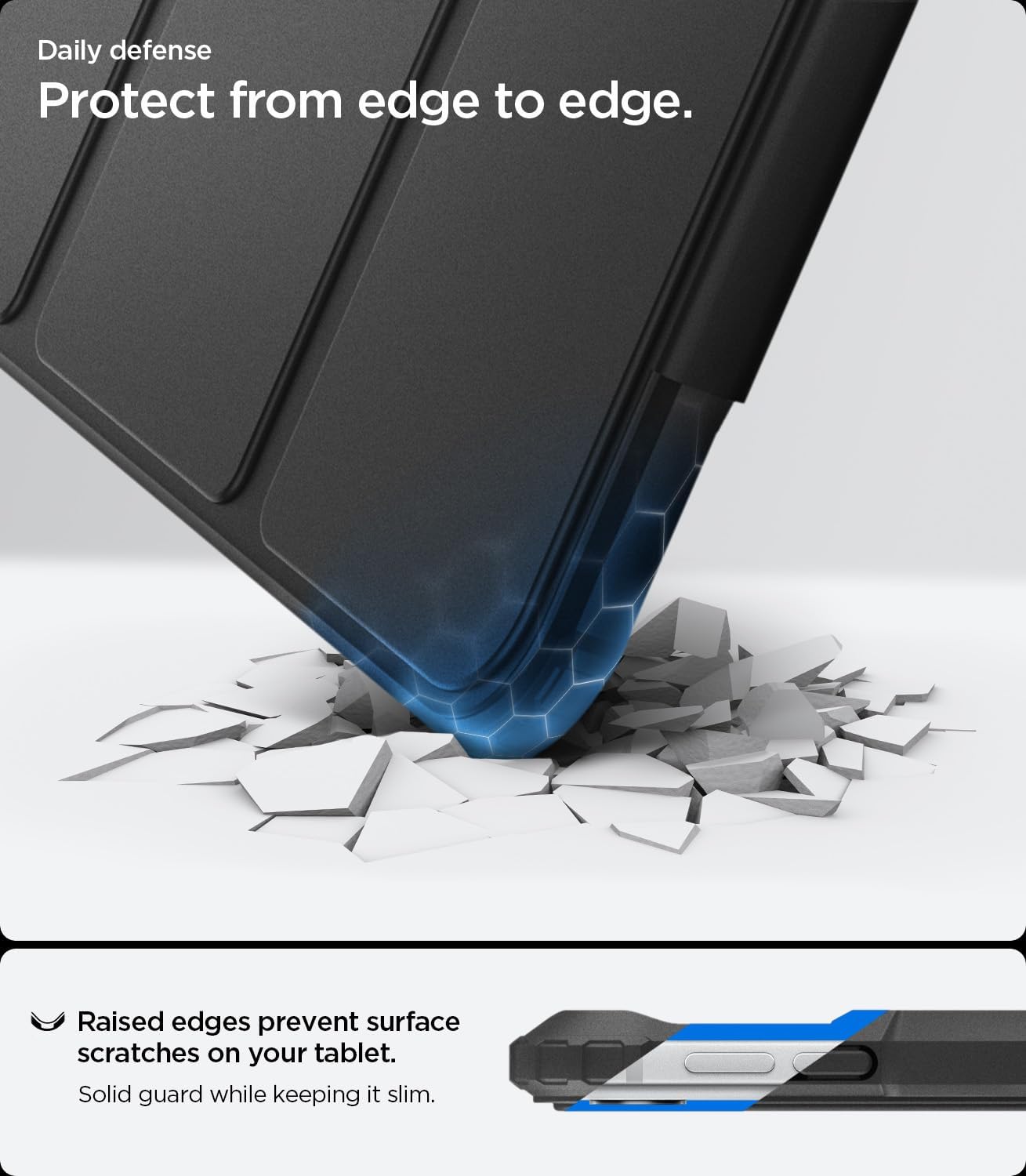 Spigen for iPad Pro 11 inch Case M5/M4 (2025-2024), Ultra Hybrid Pro, Tri-fold Kickstand Protective Folio Cover with Pencil Holder, Supports Auto Wake/Sleep, Black