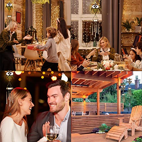 Sunwhale Owl Solar Wind Chimes For Outside Big Wind Chimes Indoor Hanging Outdoor Decor Metal Wind Warm Led Light Memorial Sympathy Gift With Metal Tubes Waterproof For Garden Yard Patio Lawn #TOP6