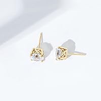 Vista 5 de Tienda Collection Yellow Gold Plated, Platinum or Rose Gold Plated Sterling Silver Infinite Elements Cubic Zirconia Stud Earrings White, Blue