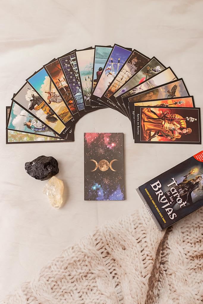 Baraja De Tarot Bruja Grimorio - 78 Cartas De Adivinación, Temática Mística, Ideal Para Principiantes Y Expertos