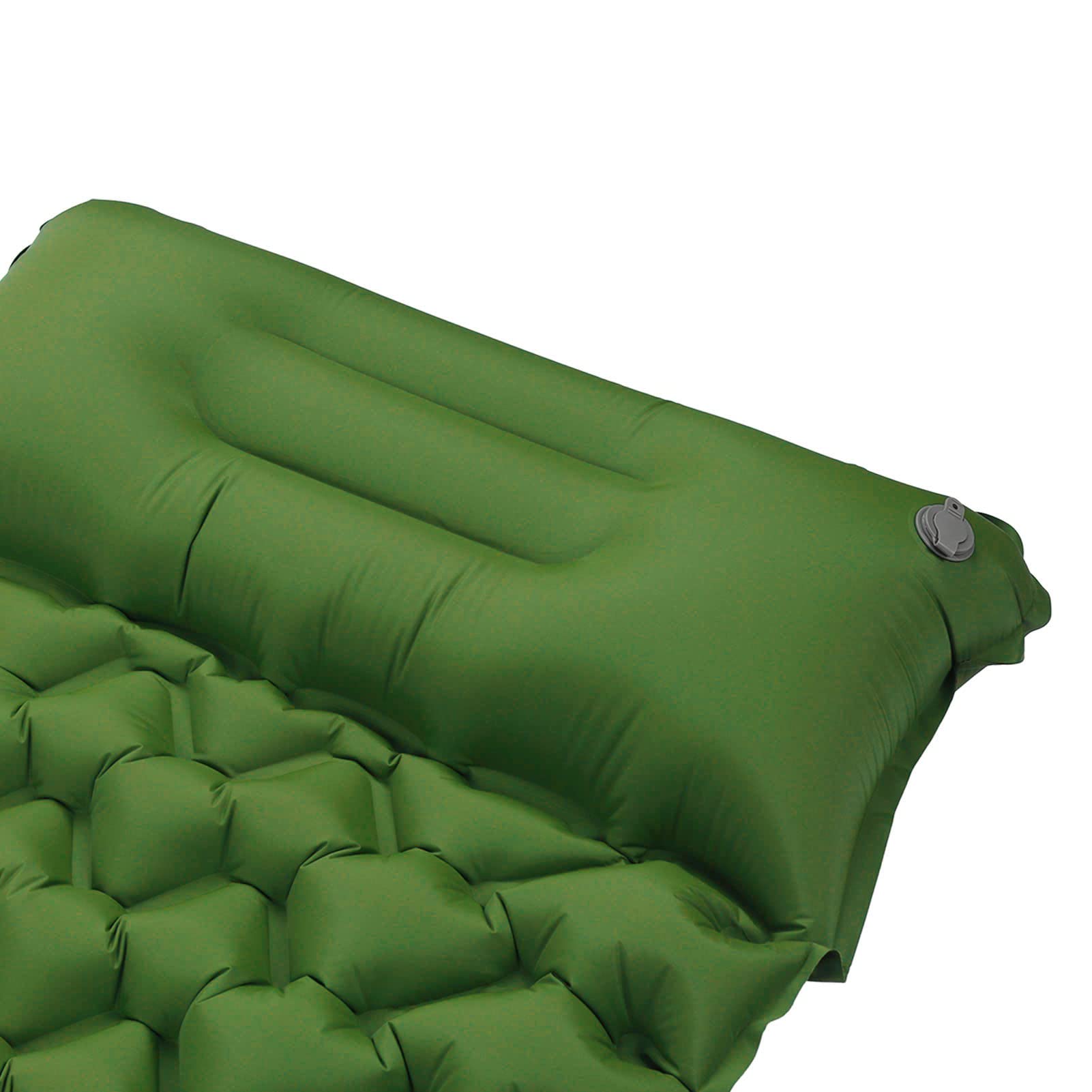TANIQIACA Ergonomic Inflating Sleeping Pad with Foot Pump and Storage Bag, and Wear for Office, Camping, and Outdoor Use (Olive Green)
