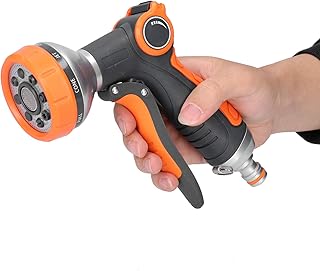 Haofy Pulverizador de água de alta pressão, pulverizador de bocal de mangueira de água de jardim, 8 modos de pulverização, para irrigação de jardim, limpeza doméstica e lavagem de carro