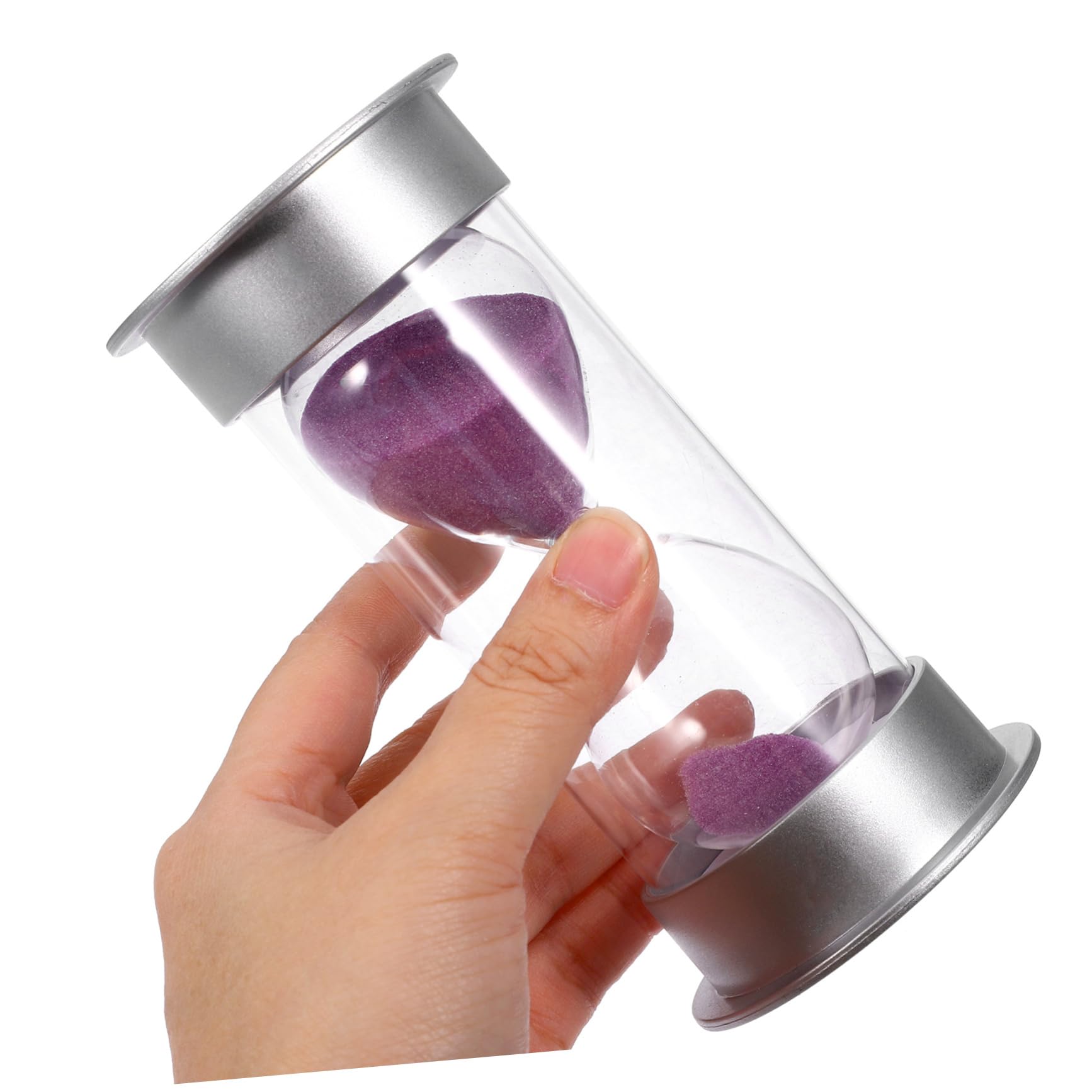 2 Piezas 20 Reloj De Arena Decorativo con Temporizador De Arena para Niños Juegos De Cocina Hogar Oficina Temporizador Visual Plateado
