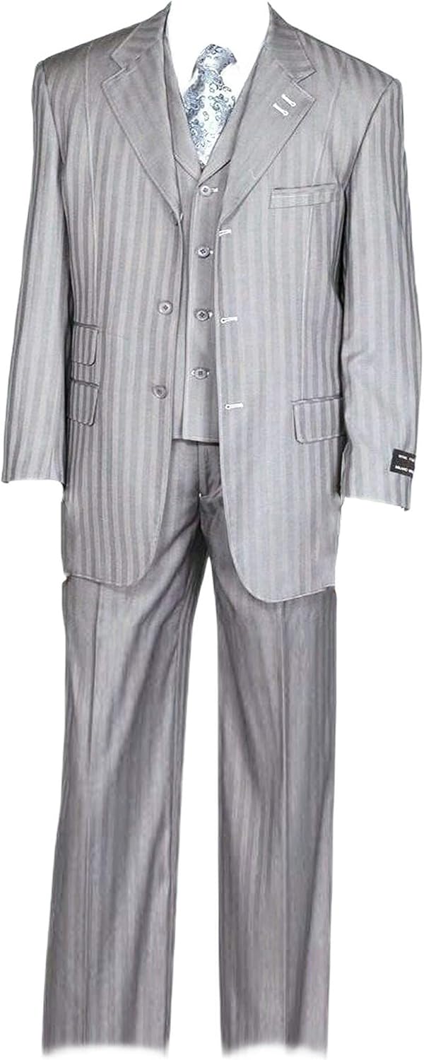 Fancy Stripe High Fashion Suit with Vest & Pants 5267