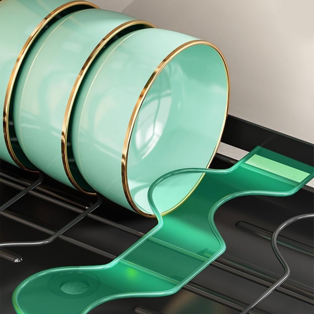 2-stöckiger Geschirrtrockner mit Essstäbchenhalter und Tasse, multifunktionale Küchenspüle, ideal für Schneidebrett, Stauraum, Arbeitsplattenlösung