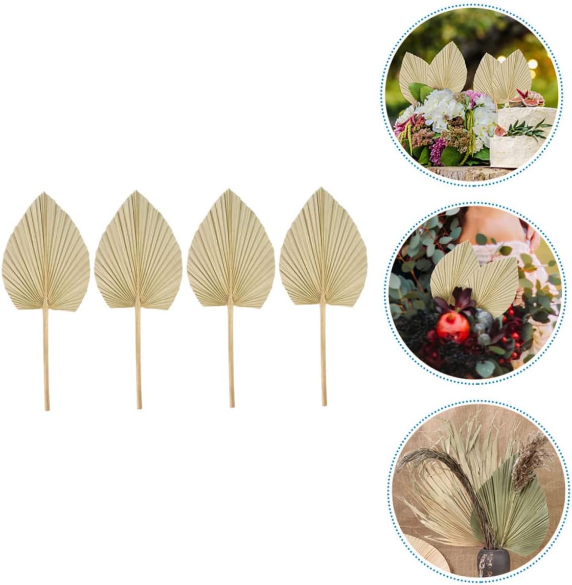ORFOFE 4pcs Palm Leaf Decor for Wedding Parties Leaf Props for Elegant Decoration for Arches Window Displays and Artistic Wall Decor