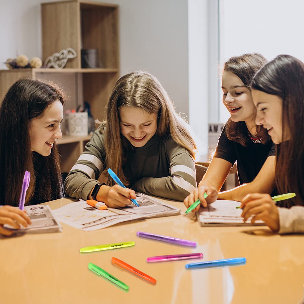 Textmarker, verschiedene Farben, Keilspitze, mehrfarbig, Textmarker-Set, schnelltrocknender Stift, Textmarker für Klassenzimmer, Schule, Zuhause, Büro, 270 Stück, 6 Farben, 270 Stück
