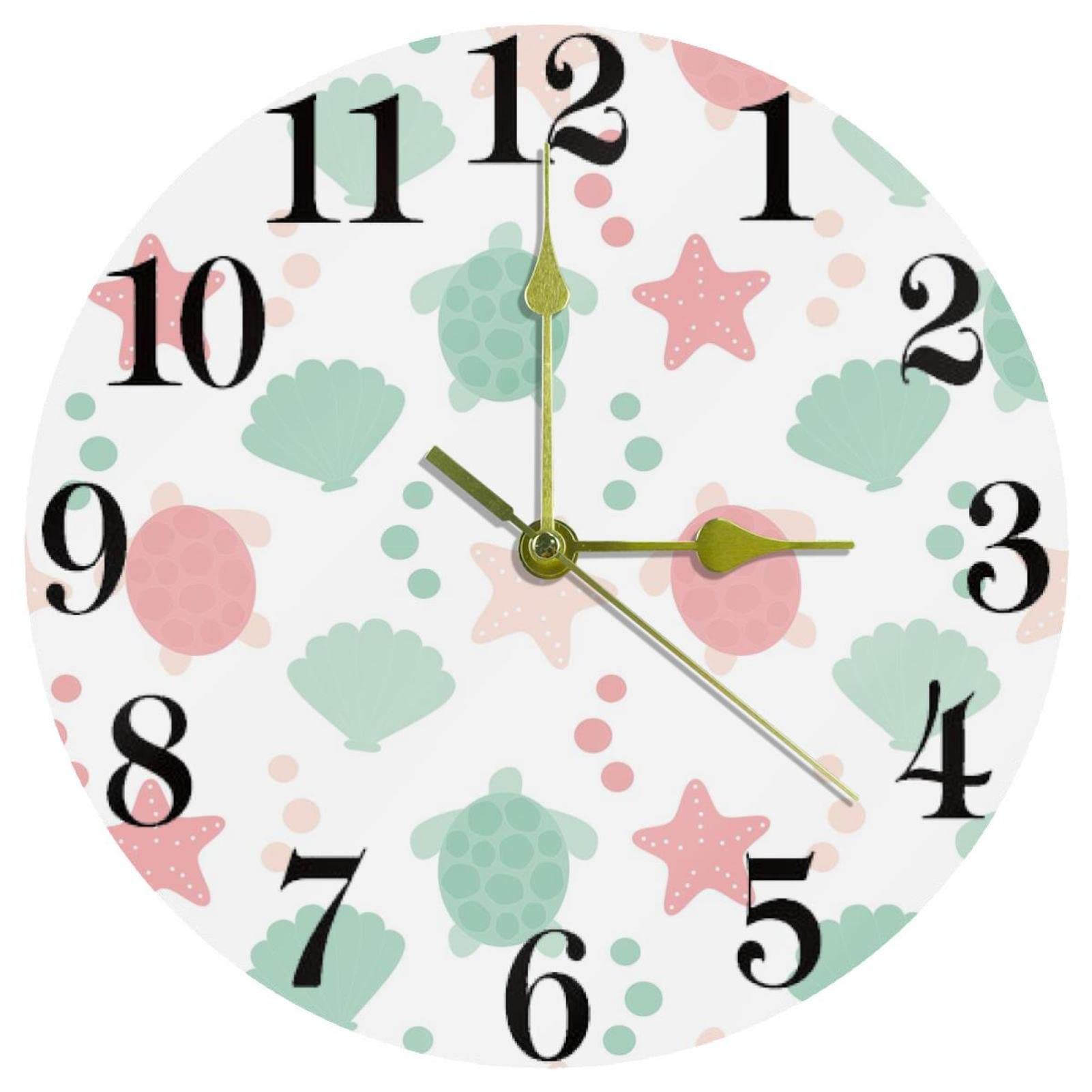 Horloge murale silencieuse sans tic-tac à quartz tortue