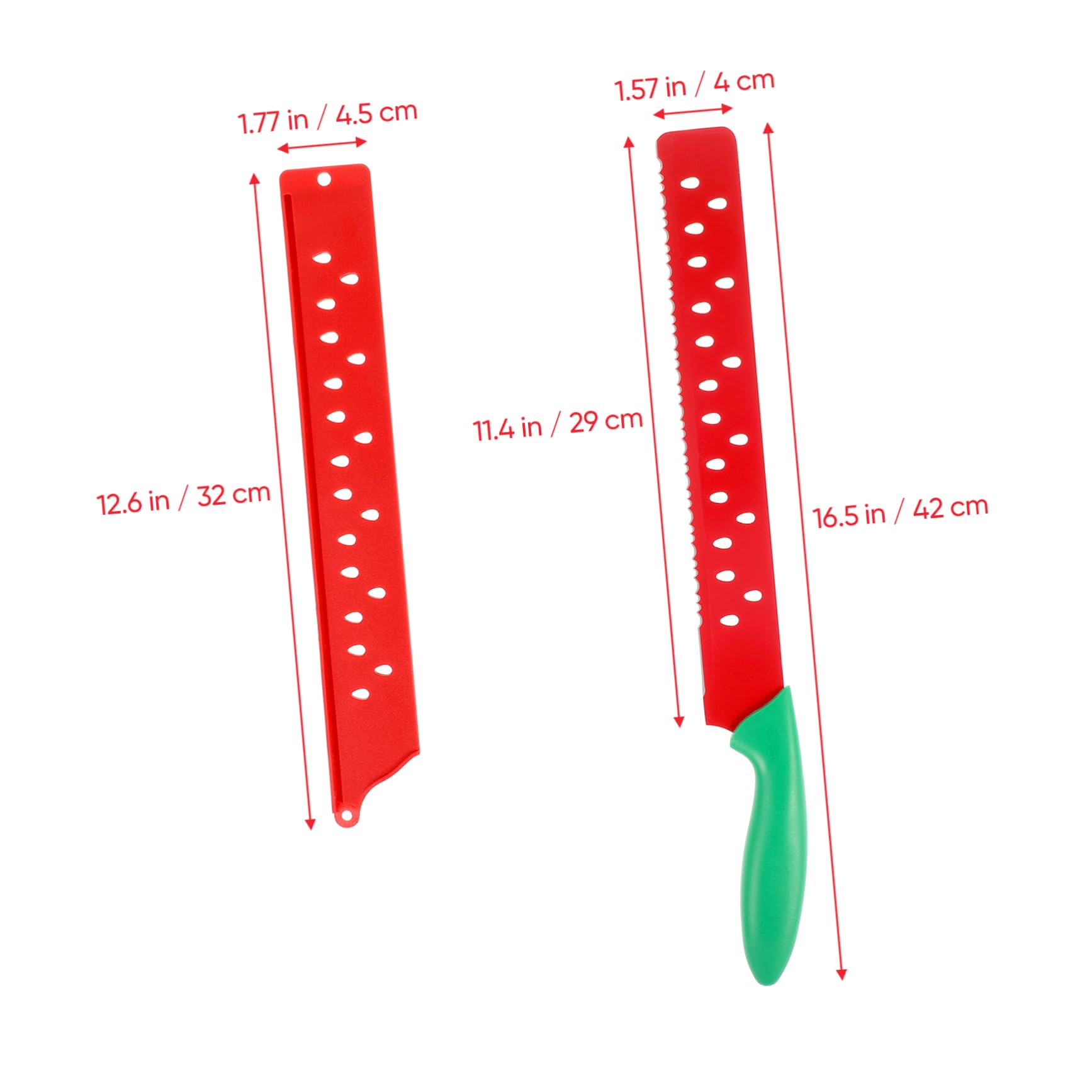 SOLUSTRE Slice Watermelon Cutter Serrated Knife Stainless Steel Watermelon Slicer Easy Clean Kitchen Tool