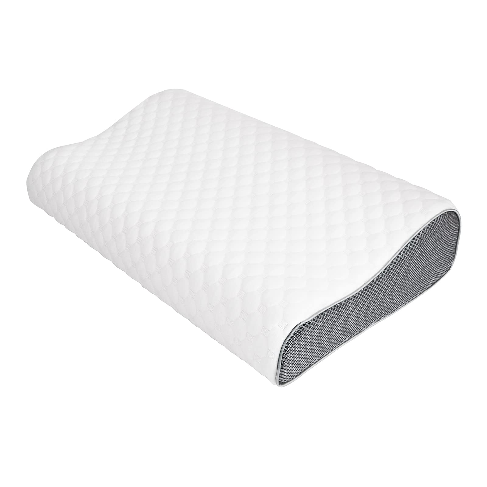 Feagar Memory Foam Neck Pillow - Orthopedic Contour Sleeping Pillow, Hypoallergenic Ergonomic Deep Sleep Bed Pillow Anti Snore Cervical Support Pillow for Side Sleepers & Back Sleepers 59*40*10/12CM