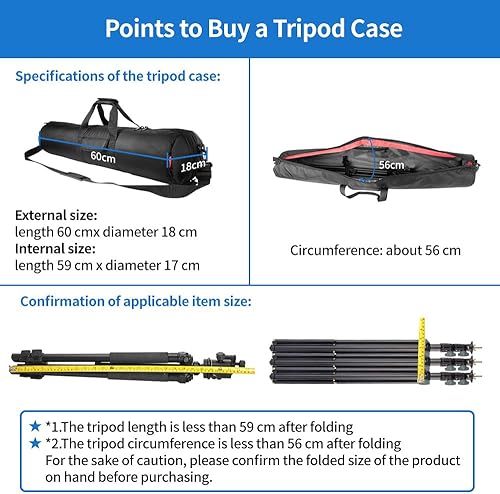 Miniatura 22 de HEMMOTOP Bolsa para trípode, 47 x 8.3 pulgadas en todos los lados, funda de transporte acolchada de 0.4 pulgadas de grosor con correa para el hombro