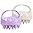 HEETA Scalp Massager Hair Growth Brush with Soft Silicone Bristles, Wheat Straw Handle, 2 Count (Beige & Purple, Round, All Hair Types)