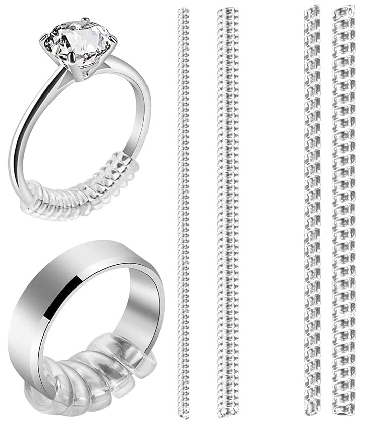 Loose Ring Size Adjuster for Rings (4 Sizes), Ring Resizer for Ring Adjuster Smaller, Ring Spacer, 4 Pcs Ring Guard