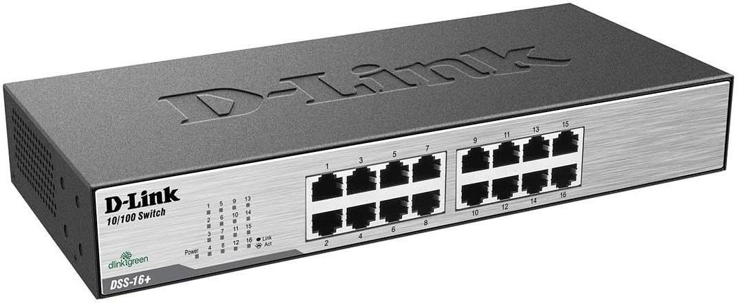 D-Link 16-Port 10/100 Unmanaged Desktop or Rackmount Switch (DSS-16+)