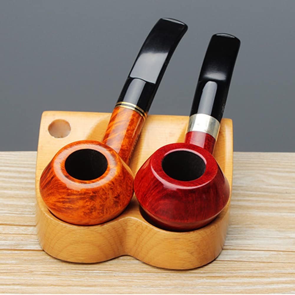 Smoking Pipe Rack,Wood Tobacco Pipes Rack/Stand/Holder Storage 2 Pipes Display Stand Smoking Tobacco Pipes Accessories Tool Gifts