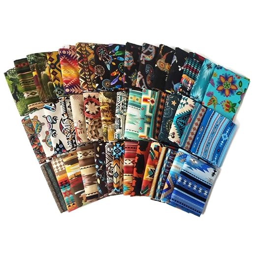 10 Fat Quarters - Southwest Southwestern Aztec Tribal Adobe Cliffs Desert Cactus Plains Woven Blanket Baskets Pottery Stripes Fabrics Quality Quilters Cotton Assorted Fat Quarter Bundle M224.04