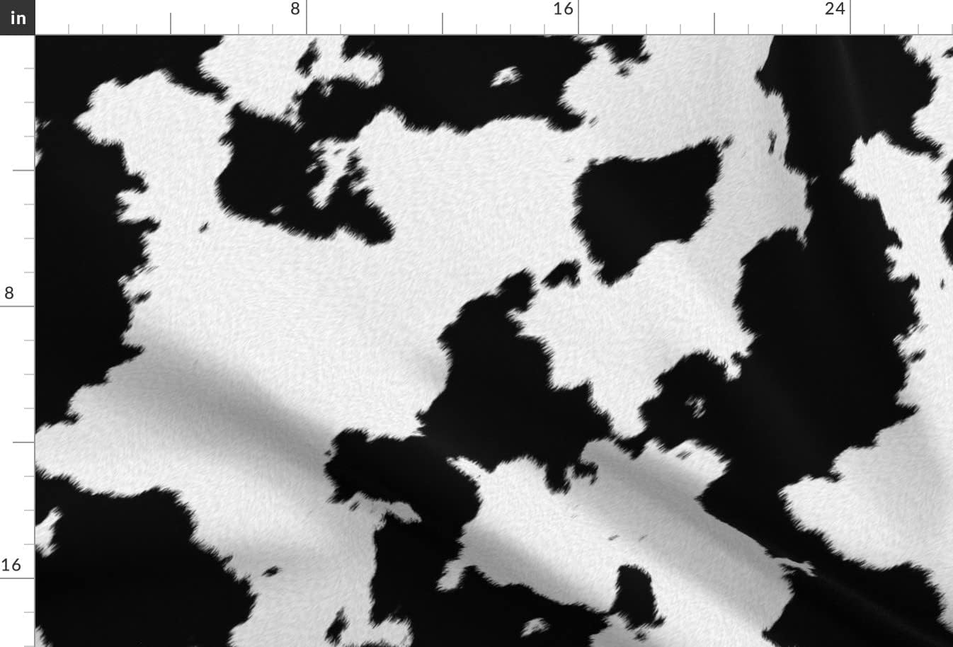 Spoonflower Fabric - Dairy Cow Faux Hide Animal Print Rodeo Black White Farm Cattle Milk Printed on Chiffon Fabric by The Yard - Sewing Fashion Apparel Dresses Home Decor