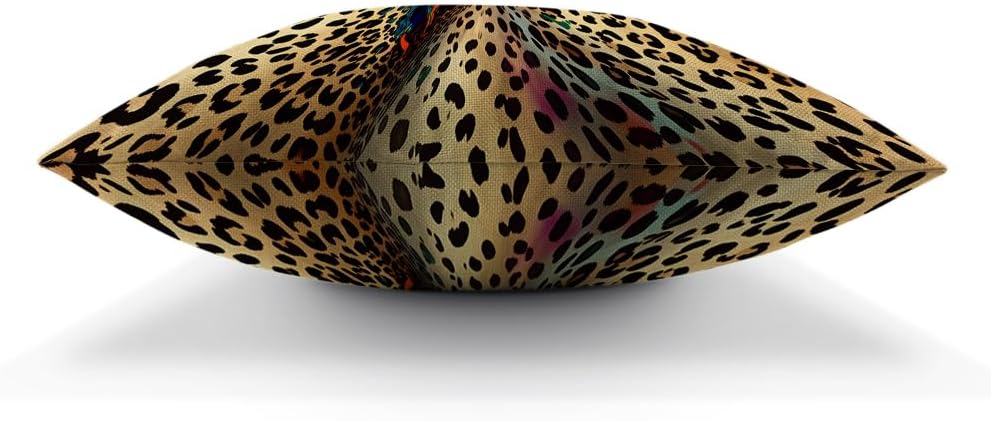 Moslion Leopard Print Pillow Cases Abstract African Animal Leopard Wildlife Retro Throw Pillowcases 18x18 Inch Cushion Cover Home Decor Cotton Linen Pillow for Sofa Bed - Image 2