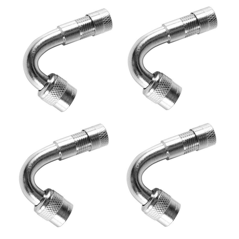 Aofan45 Degree Tyre Valve Extension Adaptor for Car off-road Vehicle Electric Car Motorcycle Tire Brass Valve Extension Tube (4 Pcs)