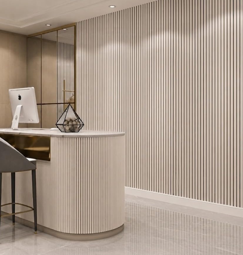 Image of Wood Grain Wall Panel 2 Ft x 10 Ft | Self Adhesive PVC Foam Wallpaper Roll | Soundproof, Moisture Resistant, Peel & Stick Wood Texture for Wall, Ceiling, Bedroom & Living Room (Light White)