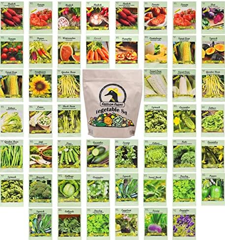 Black Duck Brand 50 Packs Assorted Heirloom Vegetable Seeds 20+ Varieties All Seeds are Heirloom, 100% Non-GMO