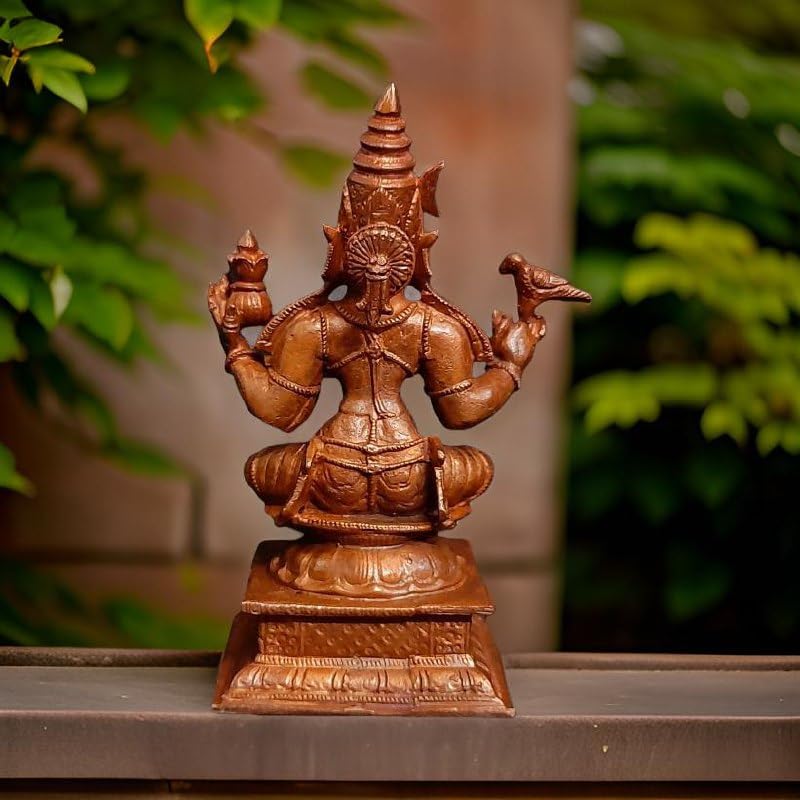Image of Copper Goddess Sardhambal Idol 4.0 in | 417g