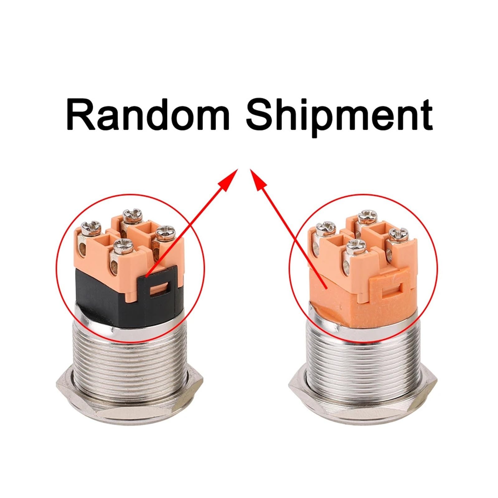 Interrupteur à bouton-poussoir 22 mm avec LED à réinitialisation automatique, 2NO, borne à vis 20 A(Blue LED,3-6V)