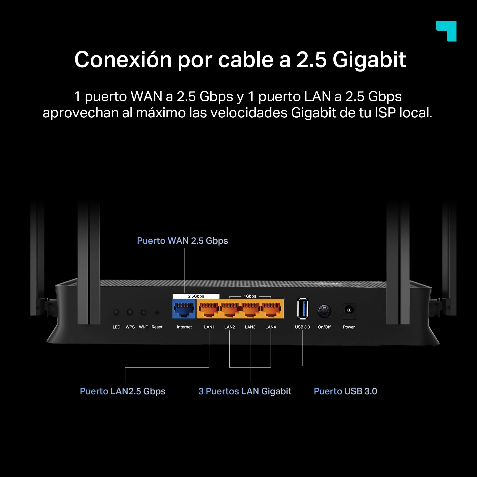 TP-Link Archer BE3600 - Router Wi-Fi 7 AX3600, Doble Banda 3570 Mbps, 2 Puertos 2.5 Gigabit, USB 3.0, EasyMesh, Cliente y Servidor VPN, HomeShield, Router para Hogar y Gaming