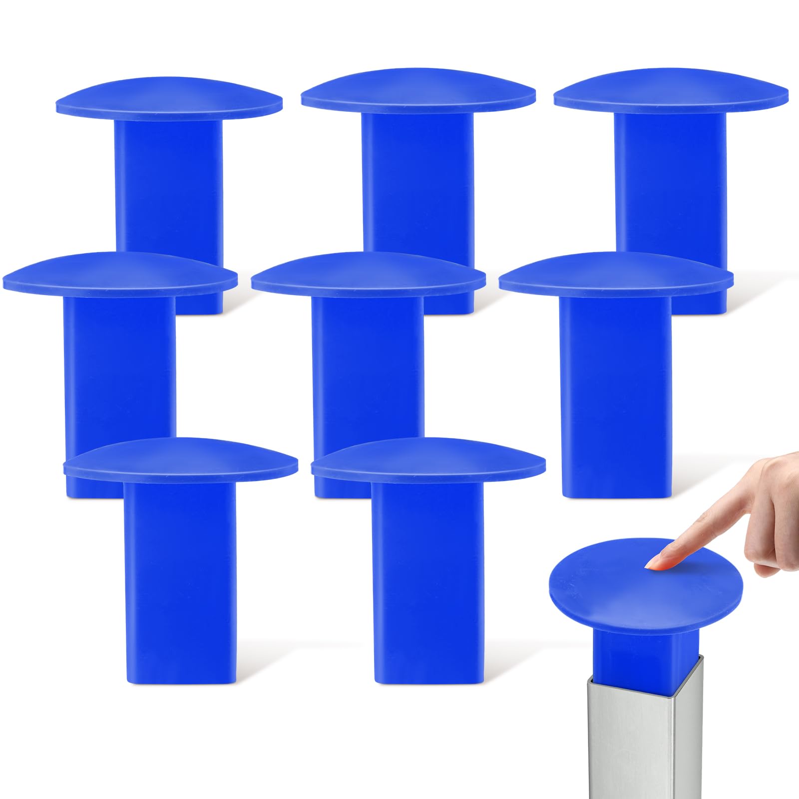 Pangda 8 Pcs Baseball Base Plugs for Baseball Field, Base Anchors, Blue