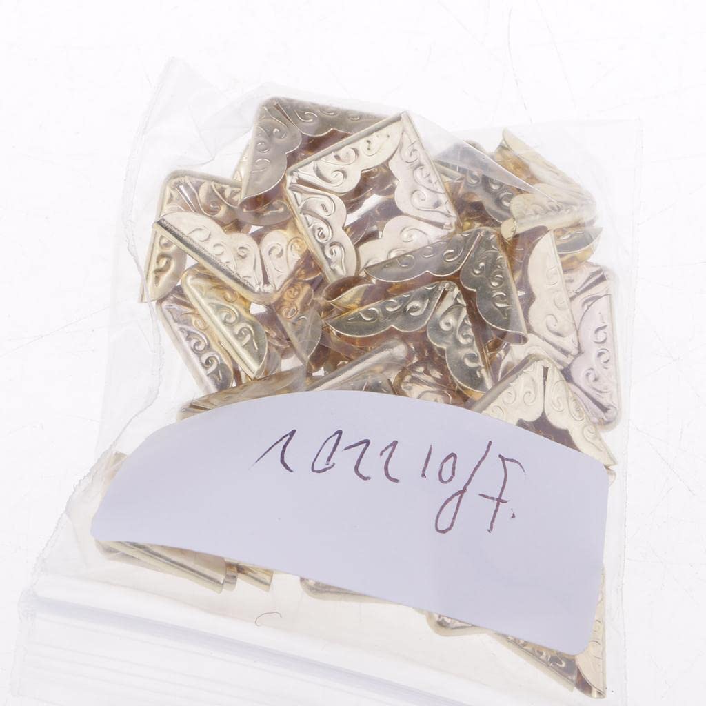 MERISHOPP® 50 Pieces Book Scrapbook Photo Album Menus Corner Protectors 14x14mm Gold 1