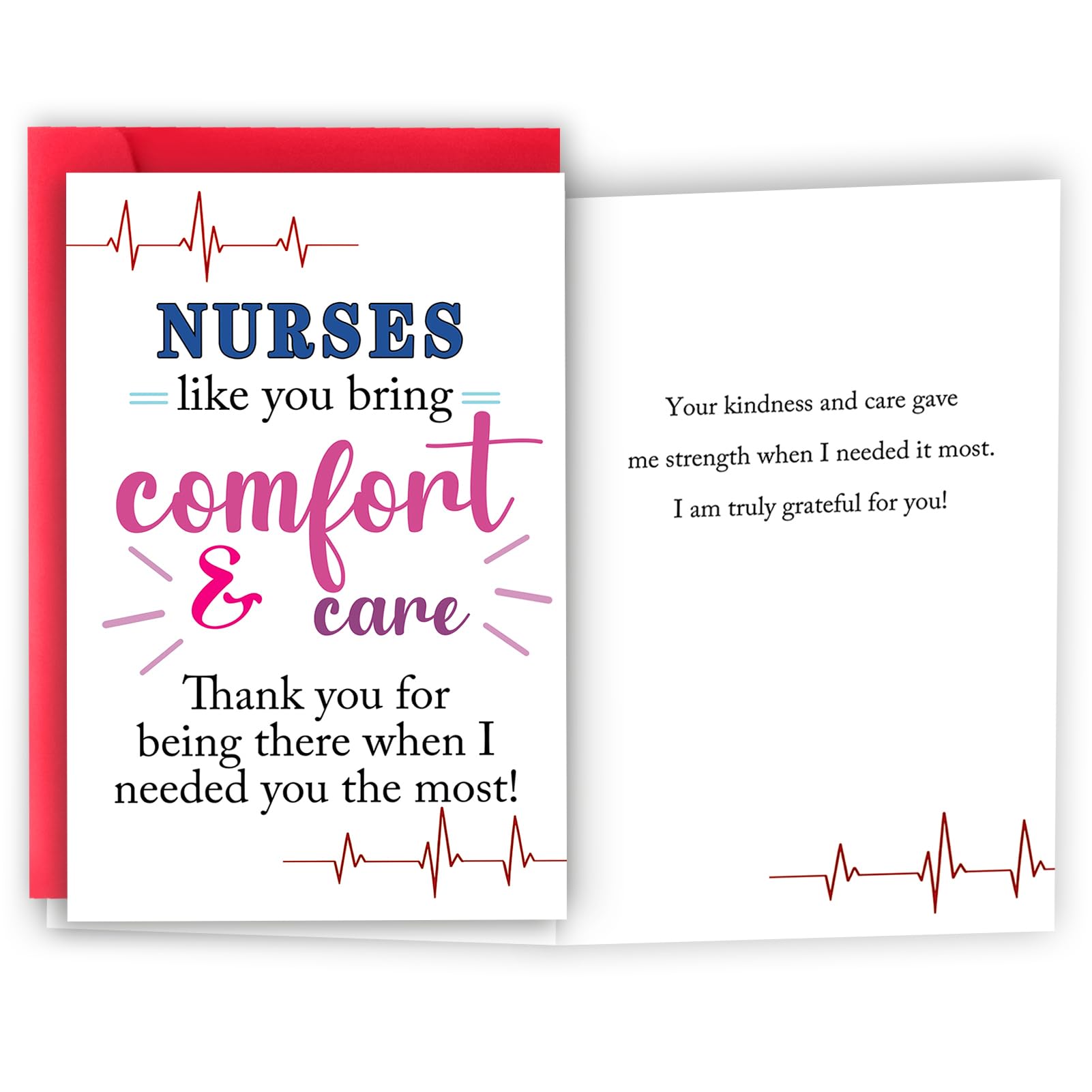 HEJOYN Heartfelt Nurse Appreciation Card, Thank You Card for Nurses & Medical Staff, Gift Ideal for Nurses Week, Medical Teams & Caregivers, Nurse's