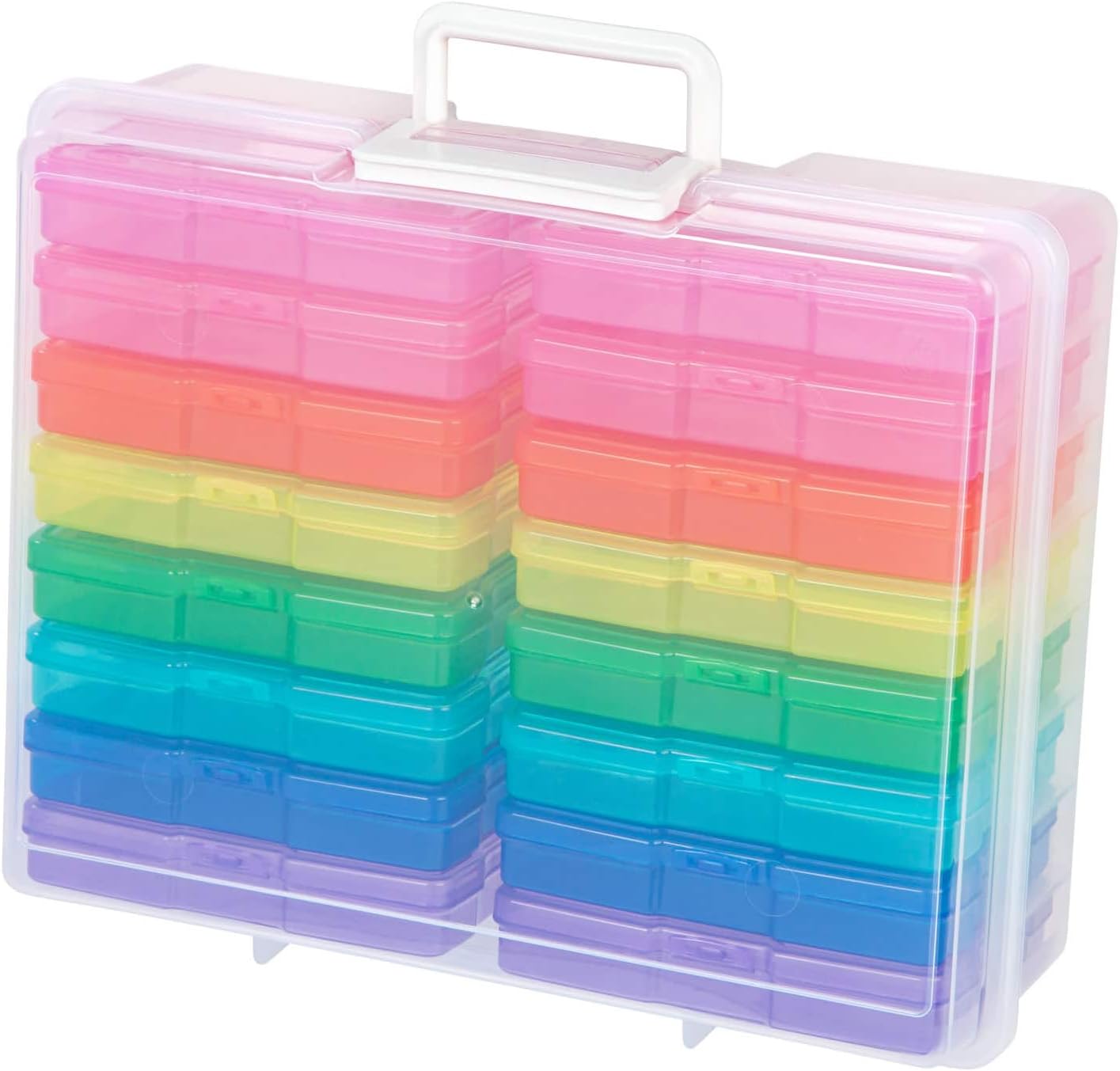 Multicolor Photo & Craft Keeper by Simply Tidy - Organize and Store Photos, Stickers, and Craft Supplies, Includes 16 Small Cases - 1 Pack