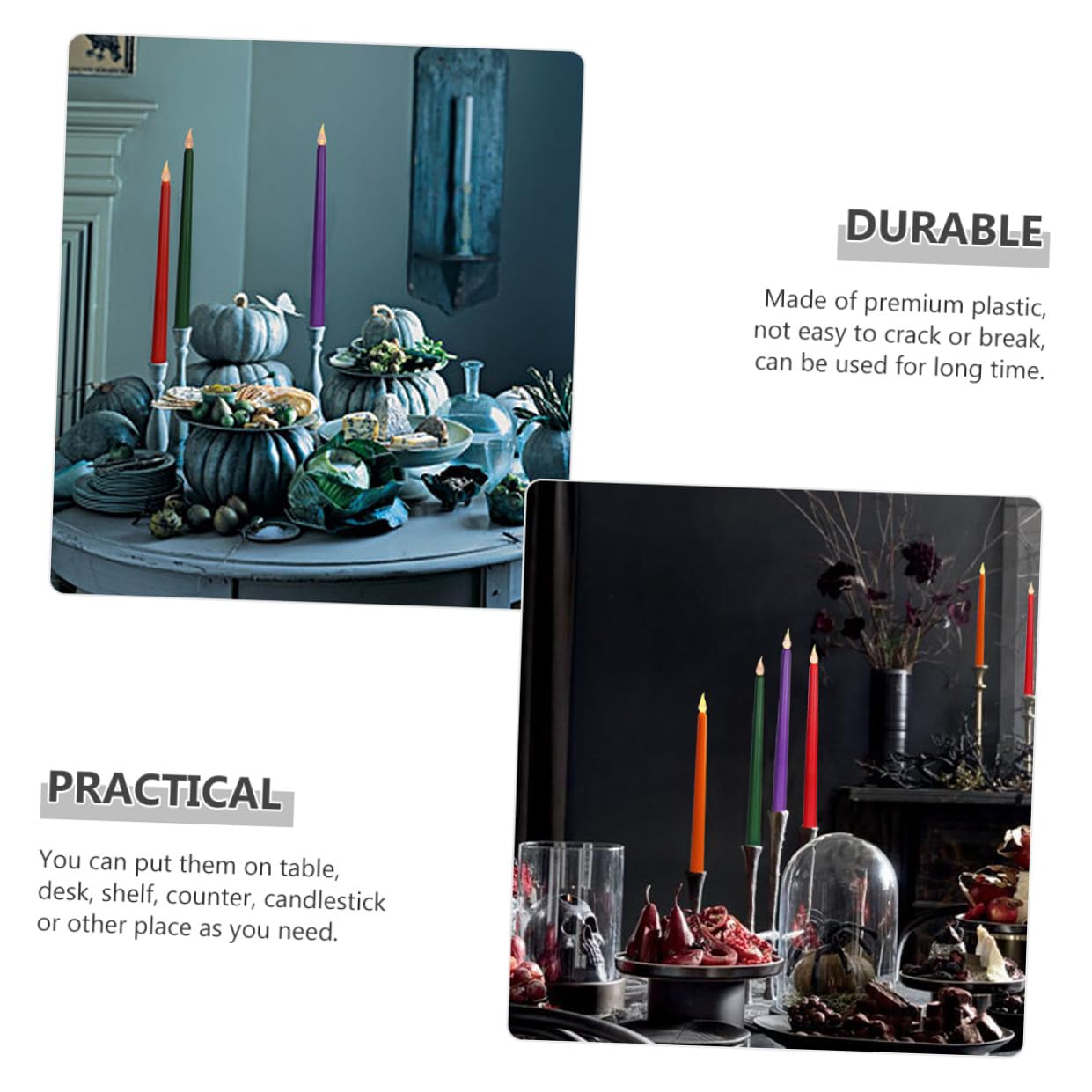 STOBAZA 12 Candele LED senza Fiamma Coniche Rosse, Luci a Batteria per Decorazioni Natalizie, Feste, Matrimoni e Ambienti Interni, Effetto Luce Calda Simulata, Set da 12 Pezzi in Plastica